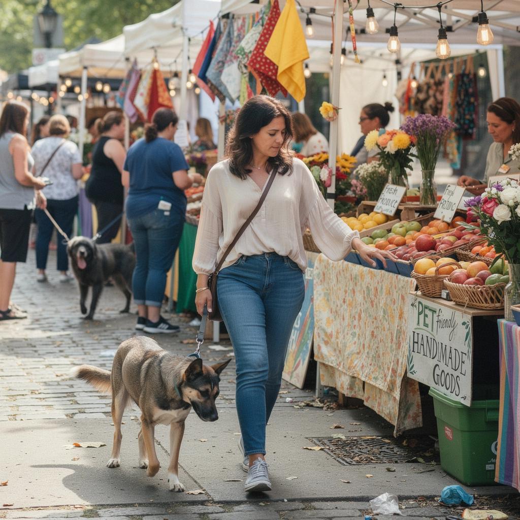 Собака и владелец делают селфи на фоне известных достопримечательностей